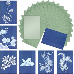 Cyanotype Paper Kit, 24Pcs Sun Print Paper Kit A5 Solar Drawing Paper Sensitivity Nature Printing Paper for Arts Crafts DIY Project (5.8 x 8.3 Inch) in Saudi Arabia