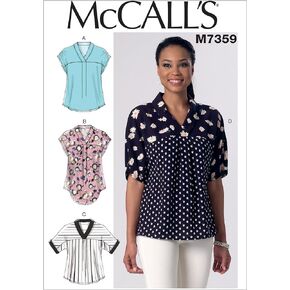 McCall's Patterns M7359 Misses' V-Neck Dolman Sleeve Tops, Y (X-Small-Small-Medium)