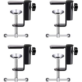 4 Pcs C Shape Desk Table Mount Clamps,Table Mounting Clamp for Microphone Suspension Boom Clamp Mount Adapter C-Clamp,Fits for Desktop And Side Panel(A)