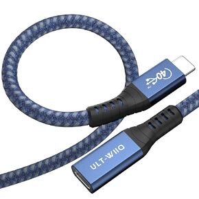 ULT-WIIQ 240W 40Gbps USB C Extension Cable, USB4 & Thunderbolt 4 Extension Cable Support PD 3.1 Fast Charging and 8K@60Hz Video, Type C Extension Cable for MacBook Pro iPad Pro Magsafe 2.62FT