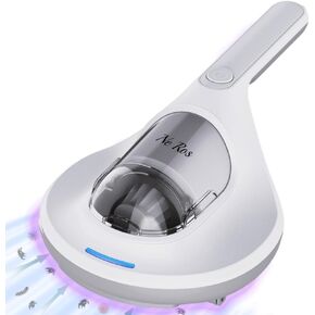 Bed Vacuum Cleaner Mattress Vacuum with UV Light & Powerful Suction, Anti-Allergen Vacuum Cleaner, High Frequency Beating & Hepa Filter for Pet Hair, Dust, Corded UV Bed Cleaner, NR003