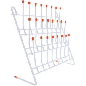 Laboratory Draining Rack, 24 Holes Tube Drying Holder Rack Test Tube Draining Rack Drying Tube Rack Free- Standing Glass Drying Rack for Laboratory Utensil