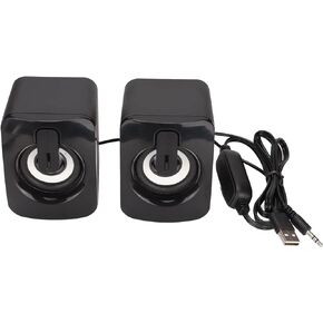 Mini Computer Speaker Stereo Less Distortion USB Powered Wired Small Speaker for for Desktop PC Laptop,Laptop Desktop Gaming Stereo Speaker Computer Speakers