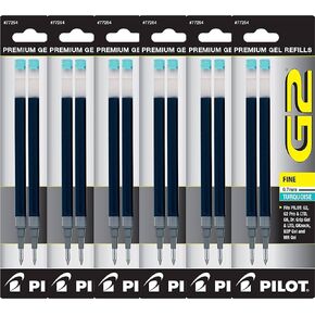 Value Pack of 6 - Pilot G2 Gel Ink Refills for Rolling Ball Pen, Fine Point, Turquoise (77254)