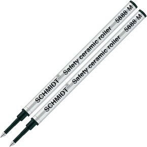 2 Pack - Schmidt 5888 Black Medium Rollerball Metal Refill