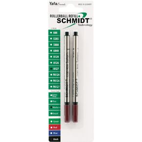 Schmidt 8127 Long Capless Rollerball Refill Medium Point 0.7mm, Black, 2 Pack Blister (SC58127)