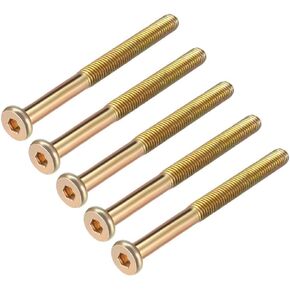uxcell M8x150mm Furniture Screw Hex Socket Machine Screws Zinc Plated Fasteners Bolts Half Thread Carbon Steel 5Pcs