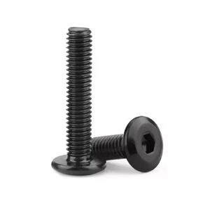 M8-1.25 x 18 Black Flat Head Hex Socket Cap Screws Bolts, 304 Stainless Steel 18-8 Black Hexagonal Allen Bolt, Full Thread, Black Oxide, 20pcs