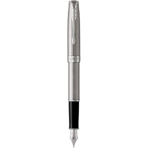 PARKER Sonnet Fountain Pen, Black Lacquer with Palladium Trim, Medium Nib