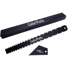Fret Leveling Tools 3pcs Including Fret Rocker Fret Level Sanding Beam Guitar Neck Notched Straight Edge Luthiers Tool Compatible with Gibson Fender and Most of Guitar Fretboard and Frets