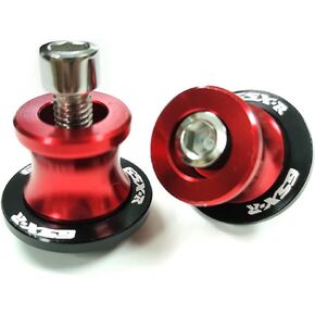 Red Motorcycle Aluminum M8 CNC Swing arm Sliders Spools Stand Screw Compatible With Suzuki GSXR 125 250 300 600 750 1000