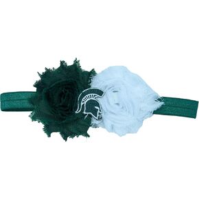 عصابة رأس للأطفال من Divine Creations NCAA Michigan State Spartans UnFRAYgettable Flower Baby، مقاس واحد، أخضر هنتر in Kuwait