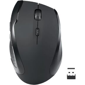 ONE-UP 2.4G six Buttons Wireless Mouse, USB Nano Receiver. Ergonomic Design, DPI: 800-1200-1600. Easy to Carry Mouse, Suitable for Laptop, Computer, PC, Mac, with Bottom Switch, (Black)
