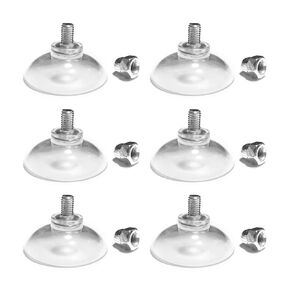 M6 - D 4.4 cm (D 1.73") Clear PVC Screw Suction Cup Hook with Cap Nut,Thread Length 1 cm (0.39 in),6 Pack