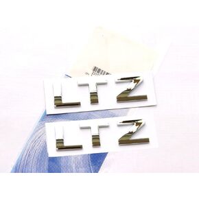 Yoaoo 2pack OEM Black LTZ Letter Nameplate Emblems Badges Compatible with Silverado Tahoe Suburban Glossy