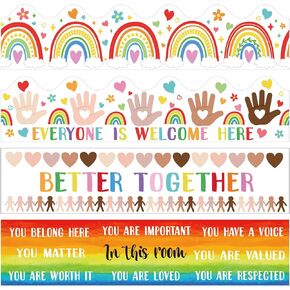 65 Feet Rainbow Welcome Message Theme Classroom Bulletin Board Border Bulletin Board Border Teacher Summer Classroom Decoration Home School