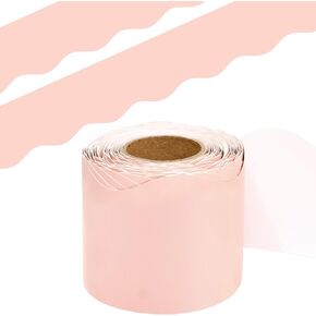 Blush Bulletin Board Border Pink Scalloped Border Trim for Classroom 52ft One Roll