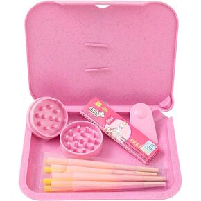 4-Pack Grinder And Tray Set, Grinder Kit and Accessories(Pink)