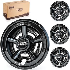 Universal Golf Cart Hubcaps 8 inch Set of 4 SS Chrome Wheel Covers for Golf Cart Club Car EZGO and Other Wheel Hubcaps