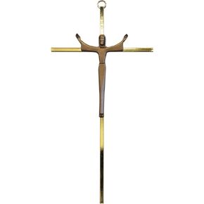 Risen Christ on Cross | Christian Home Wall Décor | Gold-Tone Metallic Finish | Great Catholic Gift for Baptism, First Holy Communion, and Confirmation