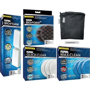 Fluval FX4/FX5/FX6 Canister Filter Maintenance and Replacement Filter Media Kit, Including Trident Nova Media Bags (Fluval FX Foam Filter Pads, Quick Clear/Water Polishing Pads, BioFoam+)