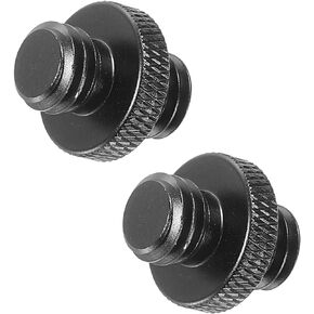 PATIKIL Mic Stand Adapter 3/8 Male to 1/4 Male Thread Tripod Screw Adapter Double Sides Camera Screw for Microphone Tripod Stand Silver 2 Pack
