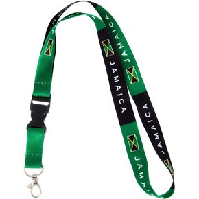 Desert Cactus Country of Jamaica Lanyard Flag Car Keys ID Badge Holder Keychain Souvenir Jamaican Detachable Breakaway Snap Buckle (Lanyard)