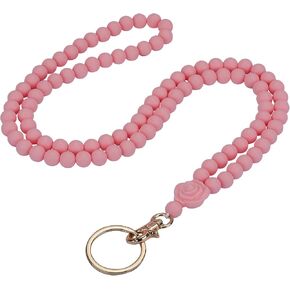 Rose Flower Silicone Beads Lanyards Teacher Lanyard for ID Badges and Keys Breakaway Gift for Women Nurse Teacher in Kuwait