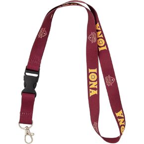 Desert Cactus Iona College Lanyard Gaels Car Keys ID Badge Holder Keychain Detachable Breakaway Snap Buckle (Red)