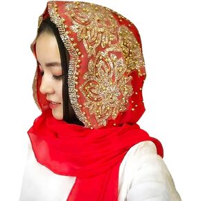 Women Muslim Chiffon Hijab Shawl Soft Rhinestone Long Scarf Breathable Dubai Hijab Head Wrap Scarf Fashion Turban