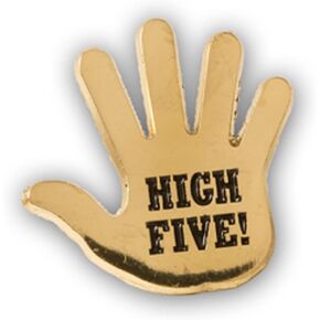 Trainers Warehouse High Five Lapel Pins, Great for Team Building and Educational Purposes, (10/set)