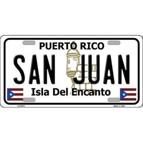 San Juan Puerto Rico Metal Novelty License Plate Tag LP-2874