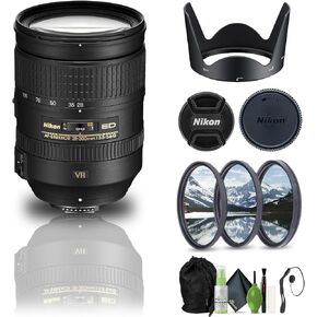Nikon AF-S NIKKOR 28-300mm f/3.5-5.6G ED VR Lens (2191) + Filter Kit + Cap Keeper + Cleaning Kit