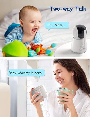Baby Monitor with Camera, Pet Smart Camera with 2-Way Talk, Motion Tracking, Motion and Sound Detection, 2.4" TFT Display Home Security Cam,Indoor in Saudi Arabia
