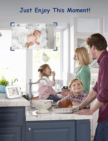 Baby Monitor with Camera, Pet Smart Camera with 2-Way Talk, Motion Tracking, Motion and Sound Detection, 2.4" TFT Display Home Security Cam,Indoor in Saudi Arabia