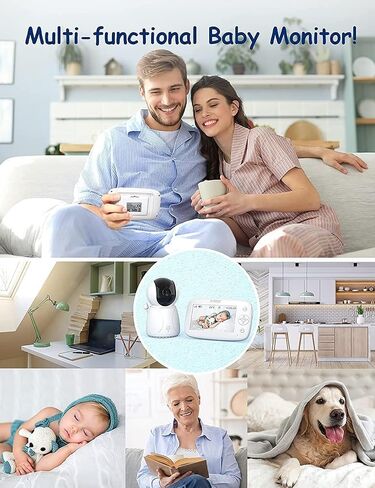 Baby Monitor with Camera, Pet Smart Camera with 2-Way Talk, Motion Tracking, Motion and Sound Detection, 2.4" TFT Display Home Security Cam,Indoor in Saudi Arabia