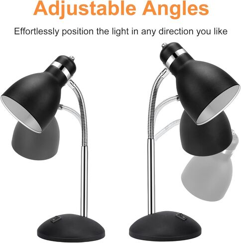 مصباح طاولة، مصباح مكتب صغير مع معقوفة مرنة، مصباح دراسة قابل للتعديل مع مفتاح تشغيل/إيقاف، مصباح منضدة لغرفة النوم وغرفة النوم والفصول الدراسية والكلية in Kuwait
