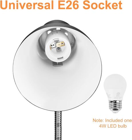 مصباح طاولة، مصباح مكتب صغير مع معقوفة مرنة، مصباح دراسة قابل للتعديل مع مفتاح تشغيل/إيقاف، مصباح منضدة لغرفة النوم وغرفة النوم والفصول الدراسية والكلية in Kuwait