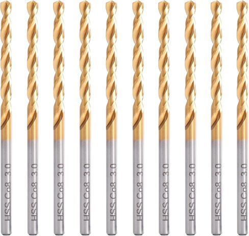 M42 Cobalt Drill Bit Set,Metric Drill bit Set（2mm-8mm,10PCS）, Metal Drill bit Set for Steel, Titanium Coated HSS-Co Metal Drill bit Set for Steel,Stainless Steel,Bolt and Stud Removing in Saudi Arabia