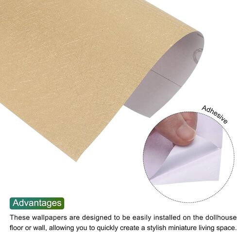 MECCANIXITY Dollhouse Floorboards 12 Inch x 8 Inch Dollhouse Wallpaper and Flooring Silk Pattern Brown for Dollhouse Sand Table Model Accessories 5 Pcs in Saudi Arabia