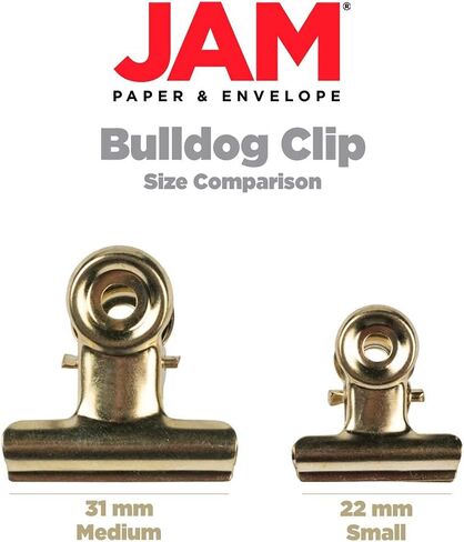 JAM PAPER Metal Bulldog Clips - Small - 22mm - Gold - 25/Pack in Saudi Arabia