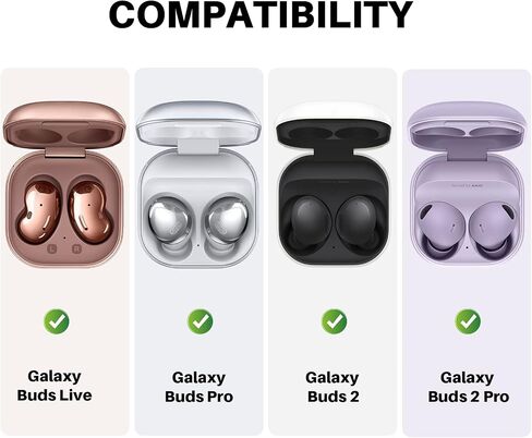 Clear Case Compatible with Samsung Galaxy Buds FE Case 2023 / Galaxy Buds 2 Pro Case 2022 / Galaxy Buds 2 Case/Galaxy Buds Pro Case/Galaxy Buds Live Case (Clear Black) in Saudi Arabia