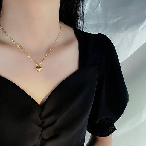 Cute Heart Necklace 14K Gold Plated Tiny Heart Pendant Choker Necklaces Small Gold Love Heart Chain Necklace for Women Dainty Gold Jewelry Gifts for Women Teen Girls in Saudi Arabia