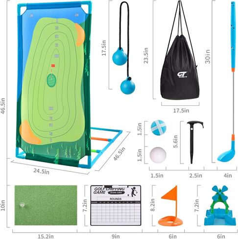 مجموعة ألعاب الجولف اللاصقة للأطفال 2 في 1 - لعبة كرة السلم ومجموعة ألعاب الجولف للأطفال في الفناء الخلفي - نوادي الجولف للأطفال القابلة للتعديل - ألعاب رياضية داخلية وخارجية للأطفال هدية in Kuwait