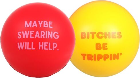 Maybe Swearing Will Help and B****** Be Trippin' Stress Balls, Gag Gifts for Coworkers, 2.48 Inches (Pack of 2) in Saudi Arabia