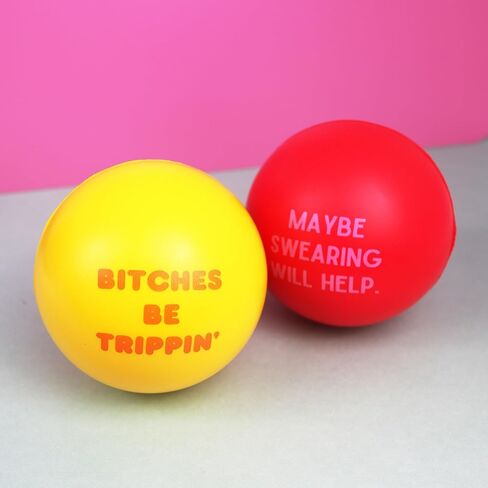 Maybe Swearing Will Help and B****** Be Trippin' Stress Balls, Gag Gifts for Coworkers, 2.48 Inches (Pack of 2) in Saudi Arabia