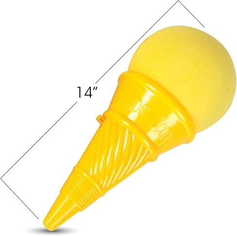 Jumbo 14 Inch Ice Cream Shooter by ArtCreativity - Classic Icecream Cone Foam Ball Launcher - Squeeze Popper - Great Party Favor for Kids, Gift Idea for Boys and Girls, Carnival Prize - Yellow in Saudi Arabia