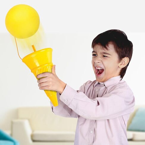 Jumbo 14 Inch Ice Cream Shooter by ArtCreativity - Classic Icecream Cone Foam Ball Launcher - Squeeze Popper - Great Party Favor for Kids, Gift Idea for Boys and Girls, Carnival Prize - Yellow in Saudi Arabia