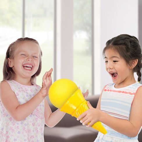 Jumbo 14 Inch Ice Cream Shooter by ArtCreativity - Classic Icecream Cone Foam Ball Launcher - Squeeze Popper - Great Party Favor for Kids, Gift Idea for Boys and Girls, Carnival Prize - Yellow in Saudi Arabia