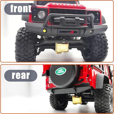 النحاس فرق غطاء 2 قطعة الجبهة الخلفية المحور الإسكان الحال بالنسبة 1/18 RC الزاحف سيارة TRX4M ترقية أجزاء in Kuwait